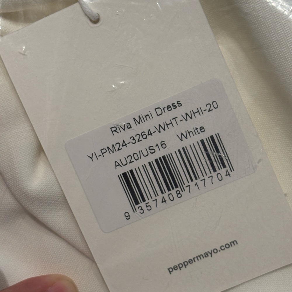 Peppermayo NWT Bow Detail Riva Mini Dress White Sz 6, 12, 16 - Picture 8 of 12